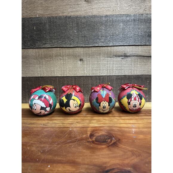Vintage 1998 Enesco Disney Christmas Ornament Mickey Mouse Minnie Set Of 4 - Picture 7 of 8
